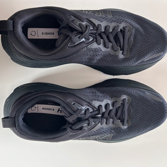 Hoka Bondi 8 Women's Black Athletic Shoes in Size 7 and Size 7.5 - Picture 2 of 10